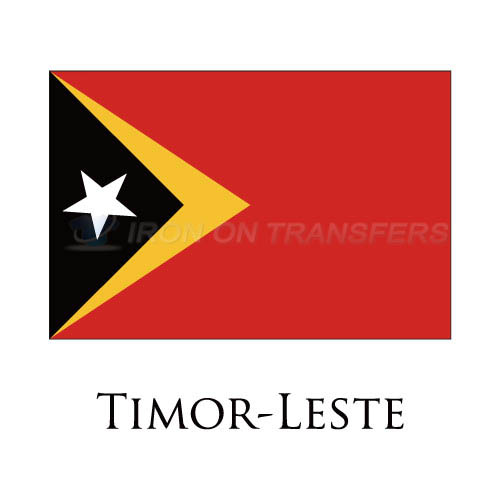 Timor Leste flag Iron-on Stickers (Heat Transfers)NO.2000